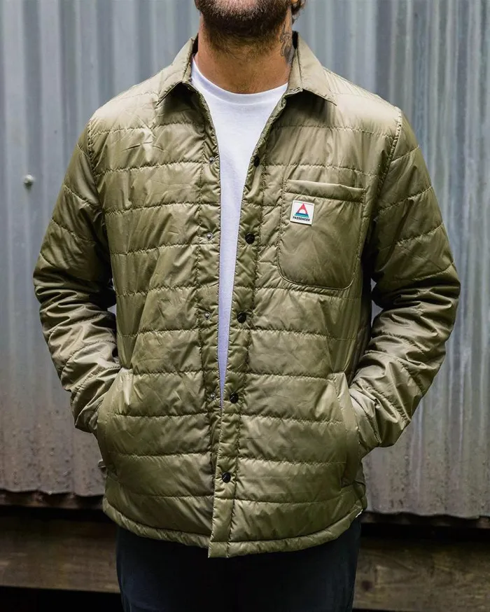 Passenger Tops Grain Recycled Insulated Overshirt Khaki Khaki 8211 Men
