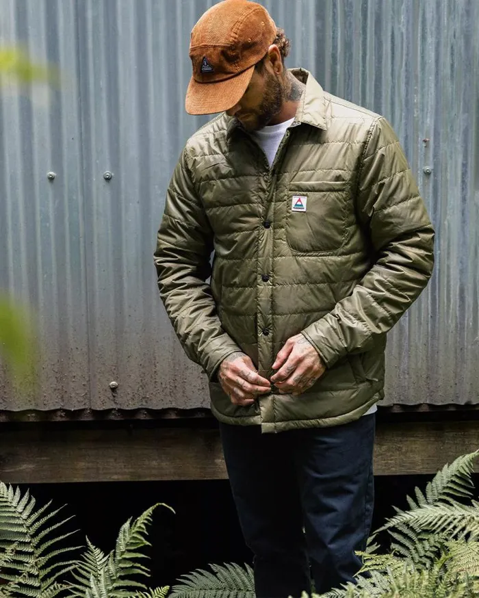 Passenger Tops Grain Recycled Insulated Overshirt Khaki Khaki 8211 Men