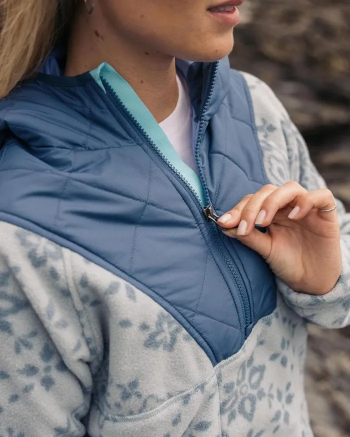 Passenger Tops Juana Recycled Polar Hooded Fleece Large Tile Washed Blue Large Tile Washed Blue 8211 Women