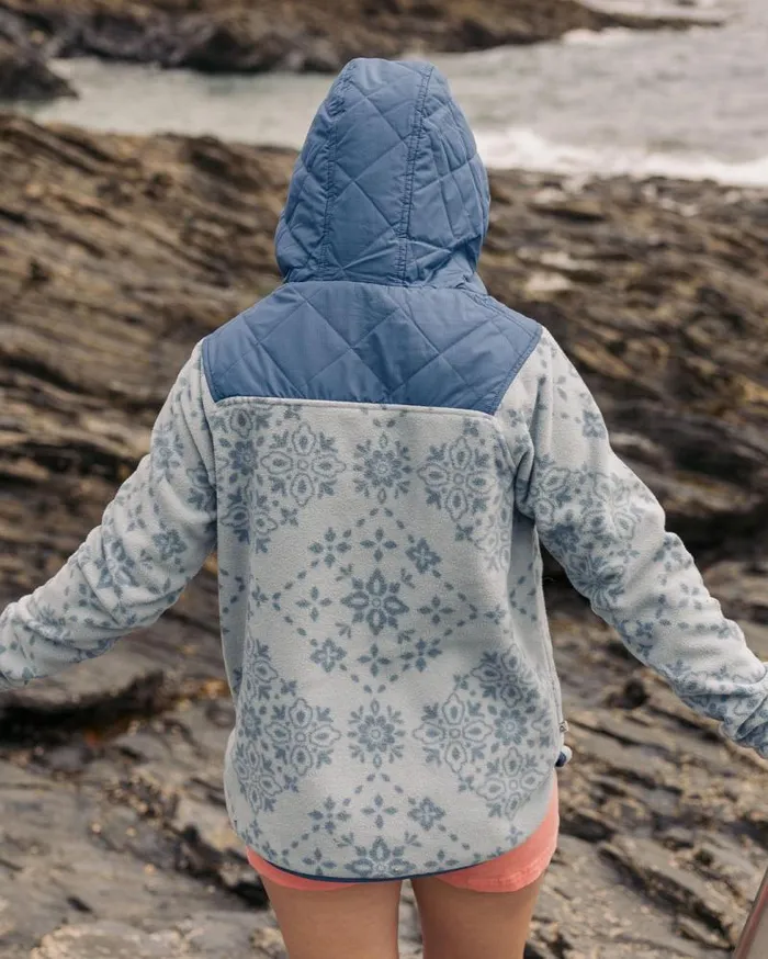 Passenger Tops Juana Recycled Polar Hooded Fleece Large Tile Washed Blue Large Tile Washed Blue 8211 Women