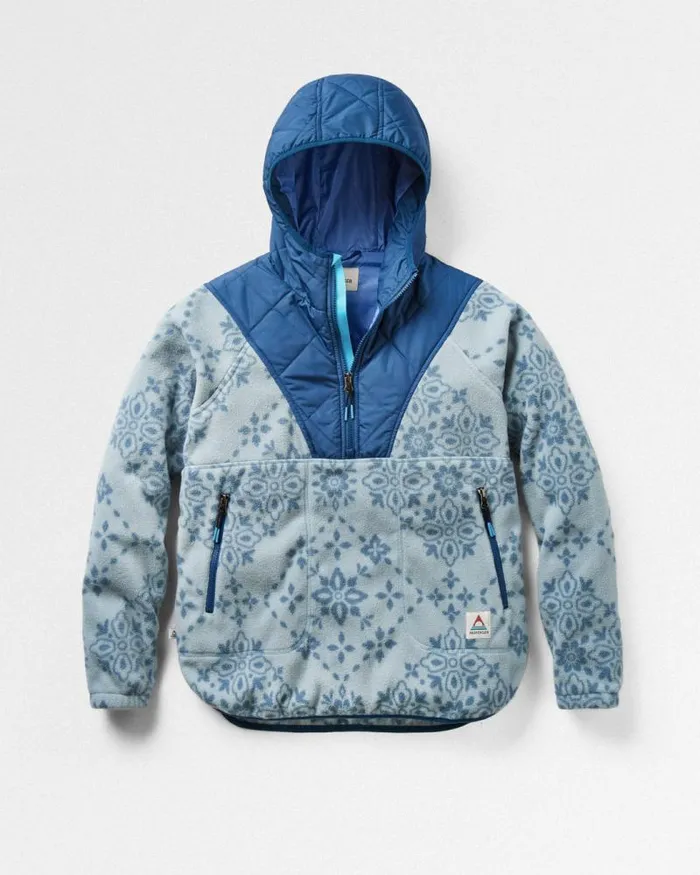 Passenger Tops Juana Recycled Polar Hooded Fleece Large Tile Washed Blue Large Tile Washed Blue 8211 Women