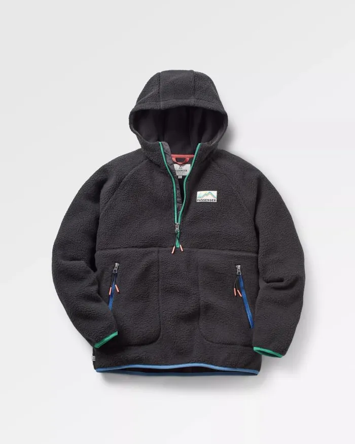 Passenger Tops Maine 20 12 Zip Recycled Sherpa Fleece Black Black 8211 Women