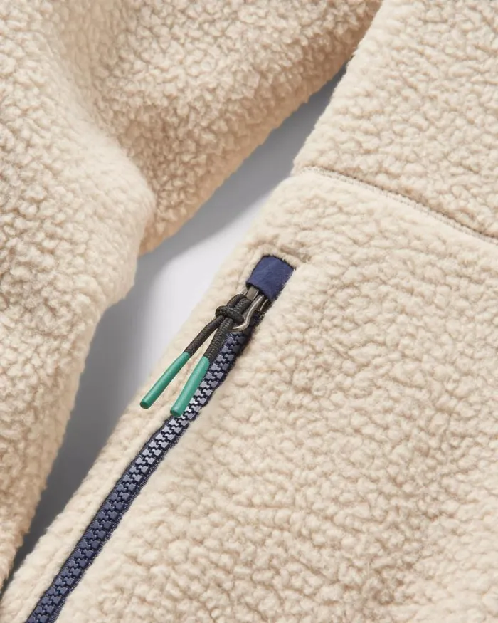 Passenger Tops Offgrid 20 12 Zip Recycled Sherpa Fleece OatmealNavy Oatmealnavy 8211 Men