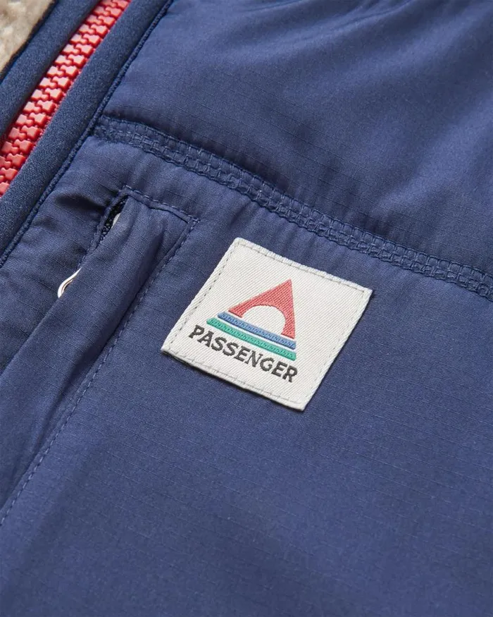 Passenger Tops Offgrid 20 12 Zip Recycled Sherpa Fleece OatmealNavy Oatmealnavy 8211 Men
