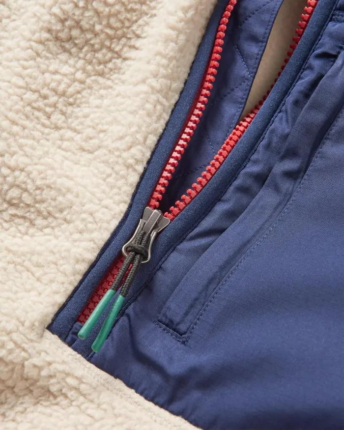 Passenger Tops Offgrid 20 12 Zip Recycled Sherpa Fleece OatmealNavy Oatmealnavy 8211 Men