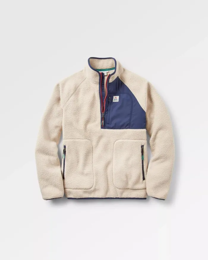 Passenger Tops Offgrid 20 12 Zip Recycled Sherpa Fleece OatmealNavy Oatmealnavy 8211 Men