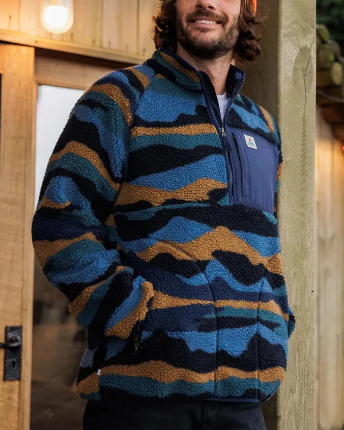 Passenger Tops Offroad Recycled Sherpa 12 Zip Fleece Scenic Navy Scenic Navy 8211 Men
