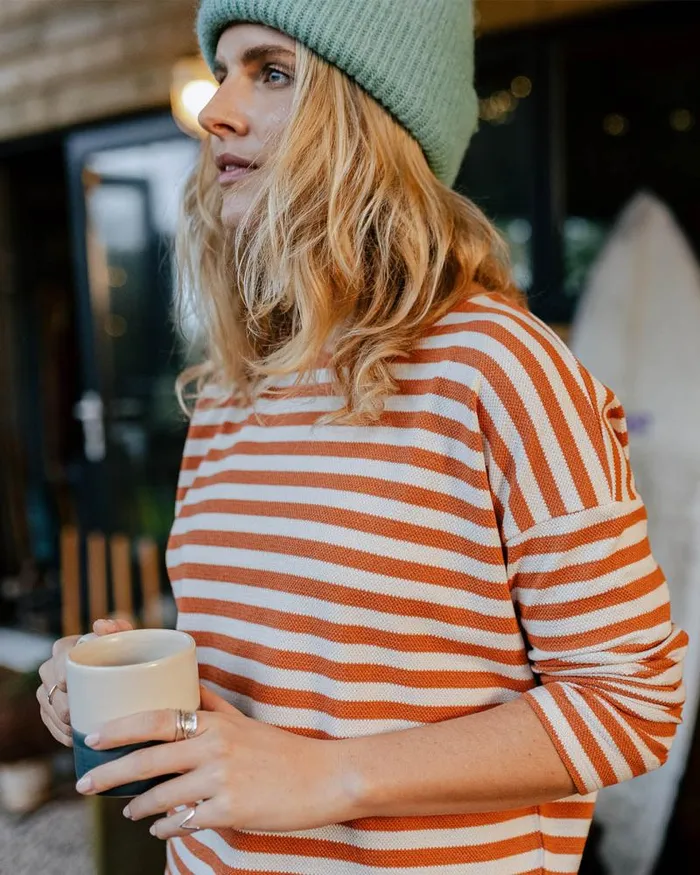 Passenger Tops Panorama Striped LS TShirt Glazed Ginger Glazed Ginger 8211 Women Passenger Tops Panorama Striped LS TShirt Glazed Ginger Glazed Ginger 8211 Women