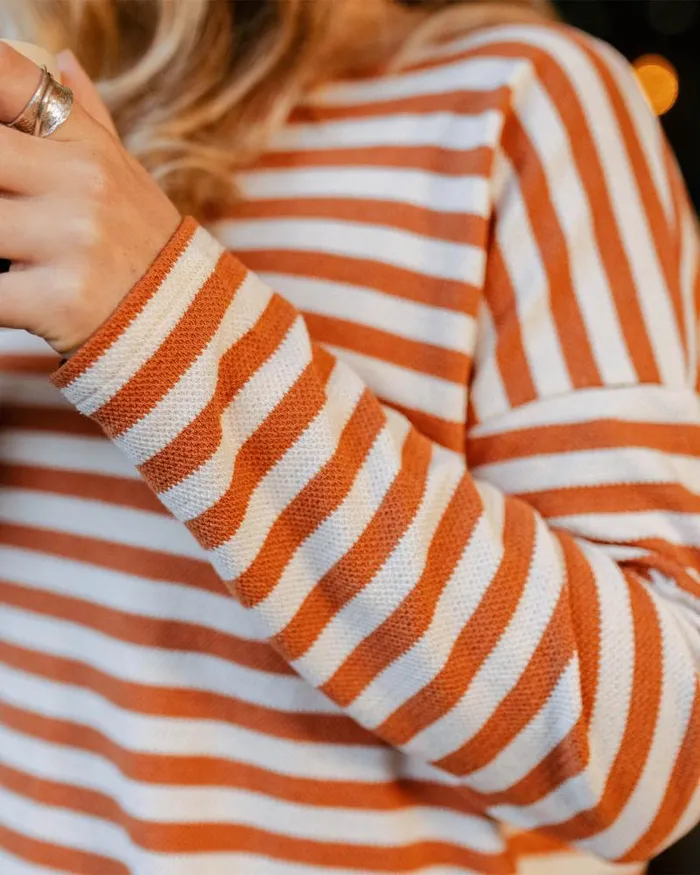 Passenger Tops Panorama Striped LS TShirt Glazed Ginger Glazed Ginger 8211 Women