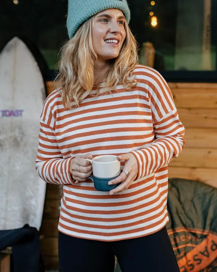 Passenger Tops Panorama Striped LS TShirt Glazed Ginger Glazed Ginger 8211 Women