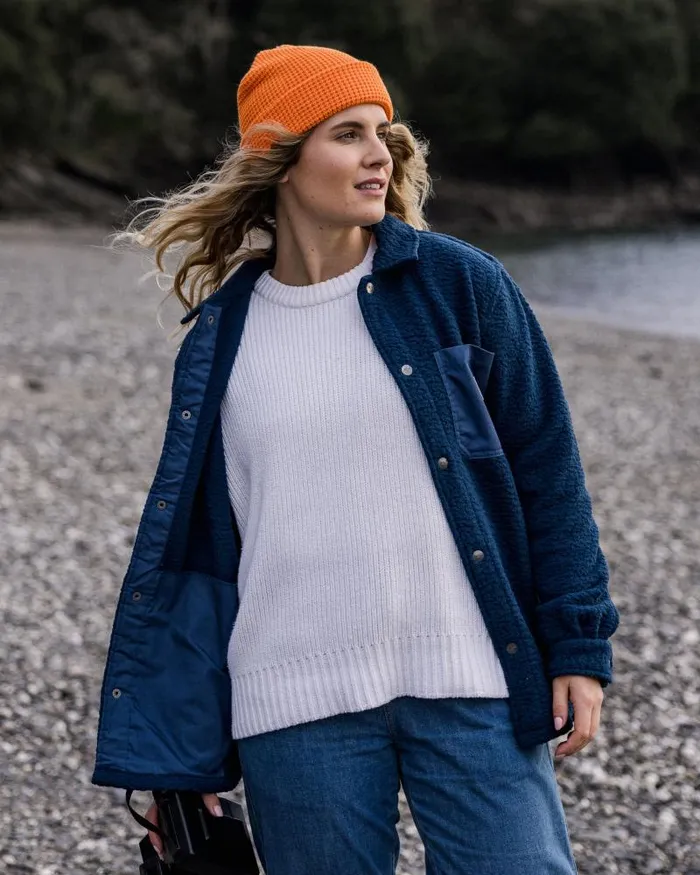 Passenger Tops Rappel Recycled Sherpa Oversized Shirt Dark Denim Dark Denim 8211 Women