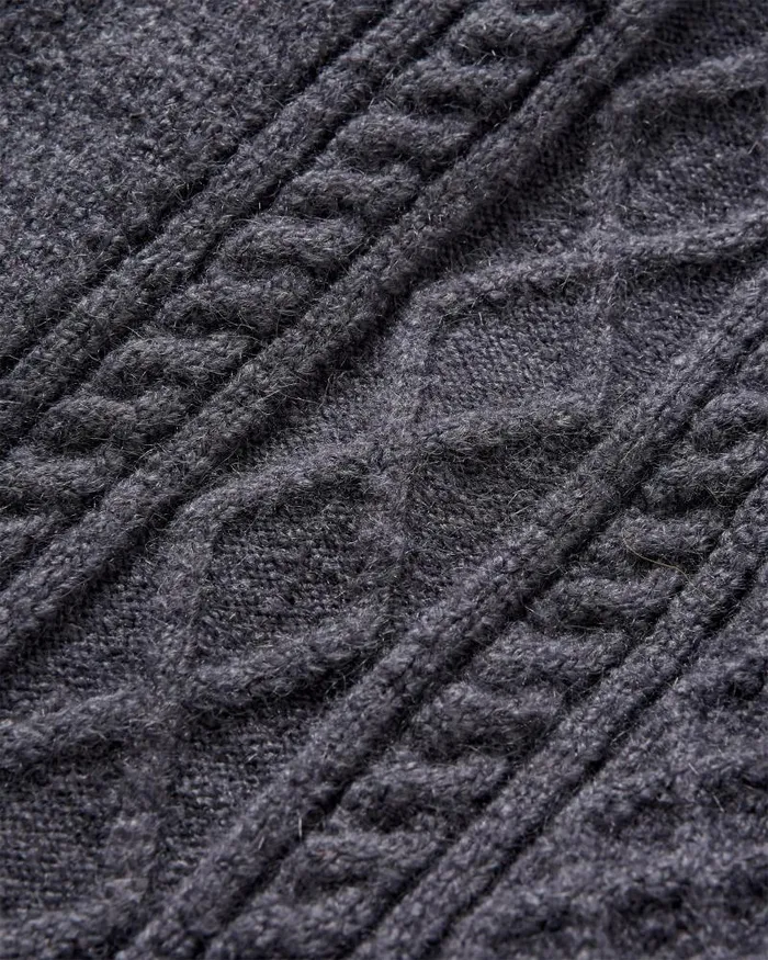 Passenger Tops Sandbar Cable Knitted Jumper Charcoal Charcoal 8211 Men