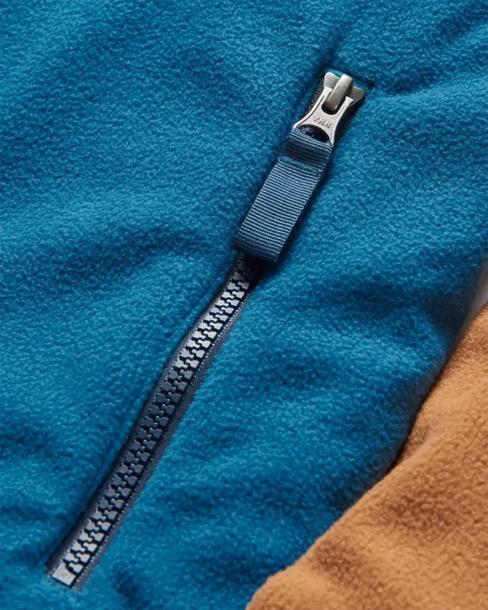 Passenger Tops Set Off Recycled Polar 14 Zip Fleece ToffeeBlue Steel Toffeesteel Blue 8211 Men