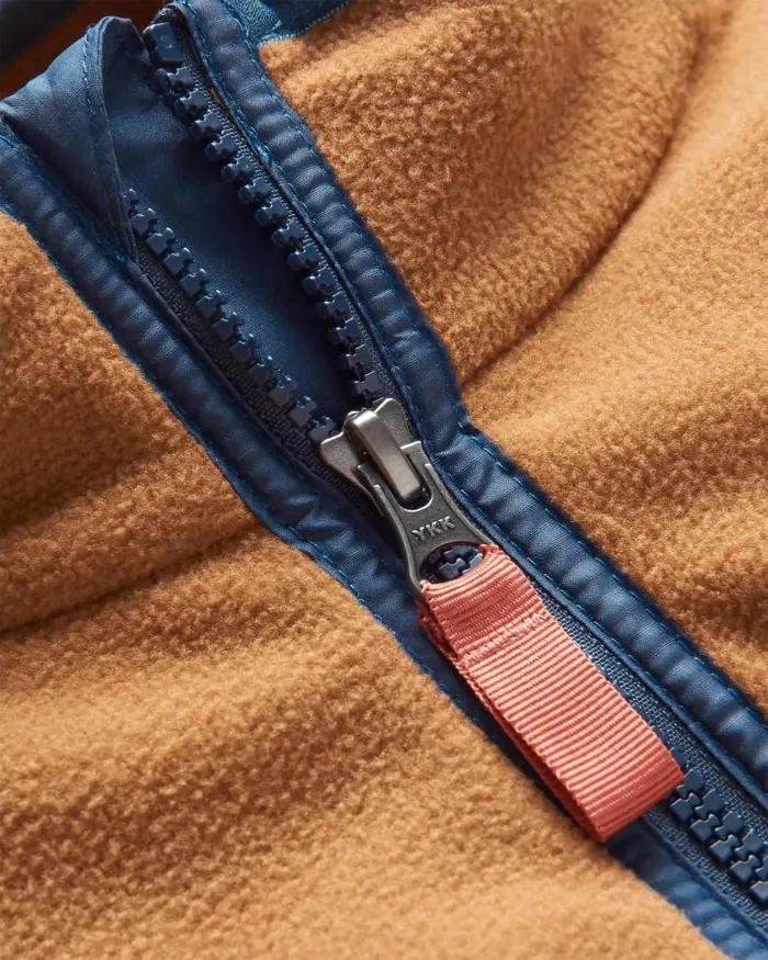 Passenger Tops Set Off Recycled Polar 14 Zip Fleece ToffeeBlue Steel Toffeesteel Blue 8211 Men