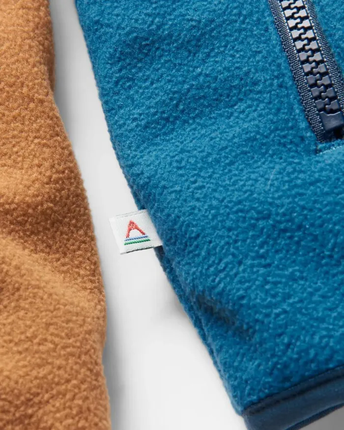 Passenger Tops Set Off Recycled Polar 14 Zip Fleece ToffeeBlue Steel Toffeesteel Blue 8211 Men