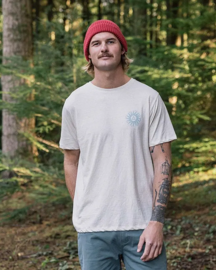 Passenger Tops Shine Organic Cotton TShirt Milky Marl Milky Marl 8211 Men