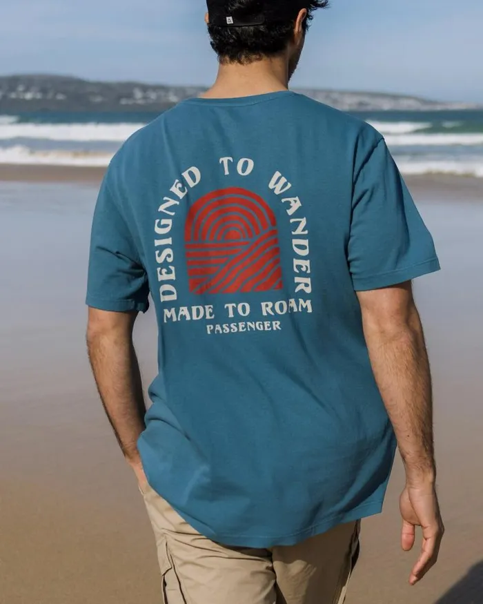 Passenger Tops Sundown Recycled Cotton TShirt Blue Steel Blue Steel 8211 Men