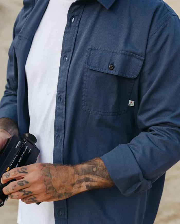 Passenger Tops Vision Organic Cotton Shirt Dark Denim Dark Denim 8211 Men