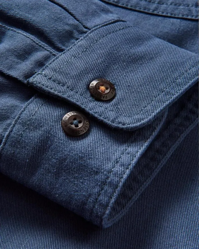Passenger Tops Vision Organic Cotton Shirt Dark Denim Dark Denim 8211 Men