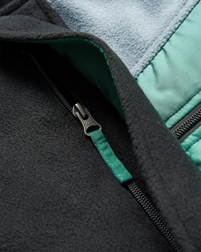 Passenger Tops Woodland Hooded 12 Zip Recycled Polar Fleece Storm Grey Black Storm Grey Black 8211 Men