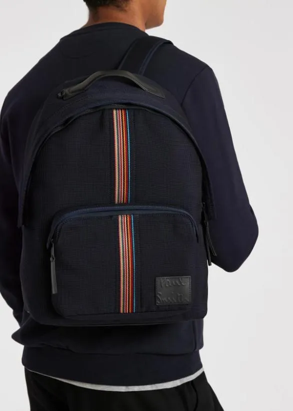 Paul Smith Bags 039Signature Stripe039 Backpack Navy 8211 Mens