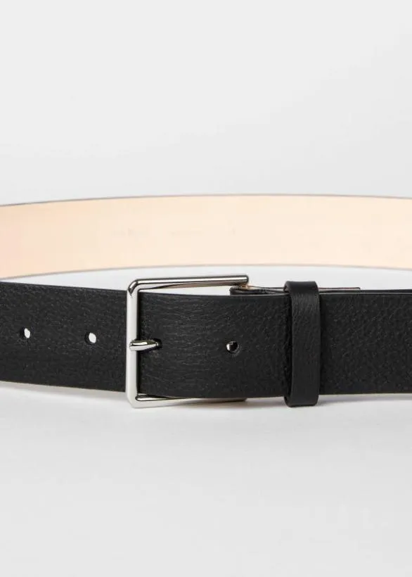 Paul Smith Belts Grained Leather 039Signature Stripe039 Belt Black 8211 Mens