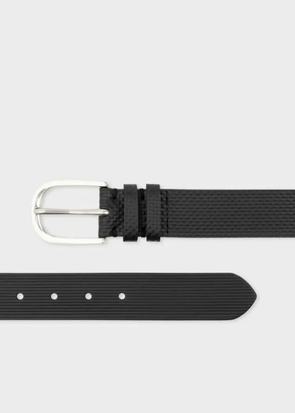 Paul Smith Belts Leather Embossed Belt Black 8211 Mens