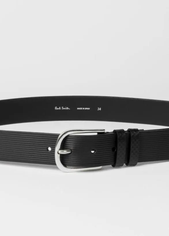 Paul Smith Belts Leather Embossed Belt Black 8211 Mens