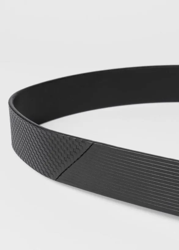 Paul Smith Belts Leather Embossed Belt Black 8211 Mens