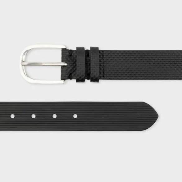 Paul Smith Belts Leather Embossed Belt Black 8211 Mens