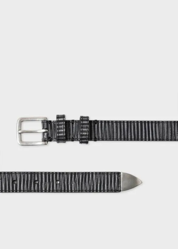 Paul Smith Belts Leather Gradient Stripe Belt Black 8211 Mens