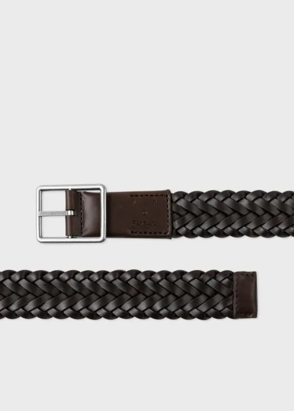 Paul Smith Belts Reversible Plaited Leather Belt Dark Brown 8211 Mens