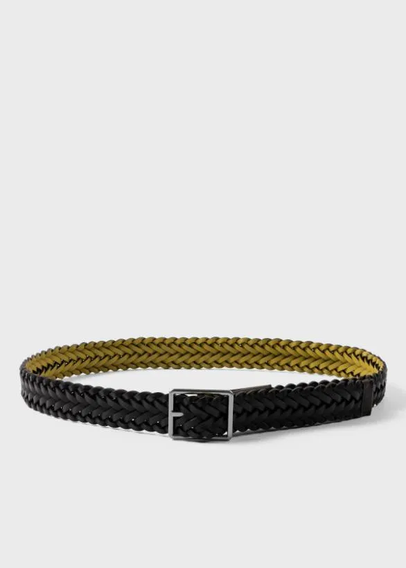Paul Smith Belts Reversible Plaited Leather Belt Dark Brown 8211 Mens