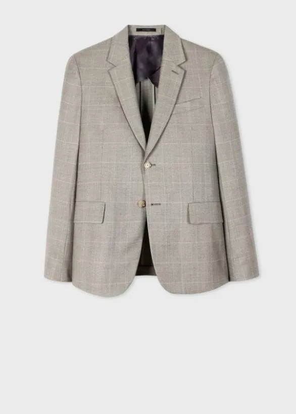 Paul Smith Blazers BuggyLined MultiCheck Wool Blazer Grey 8211 Mens
