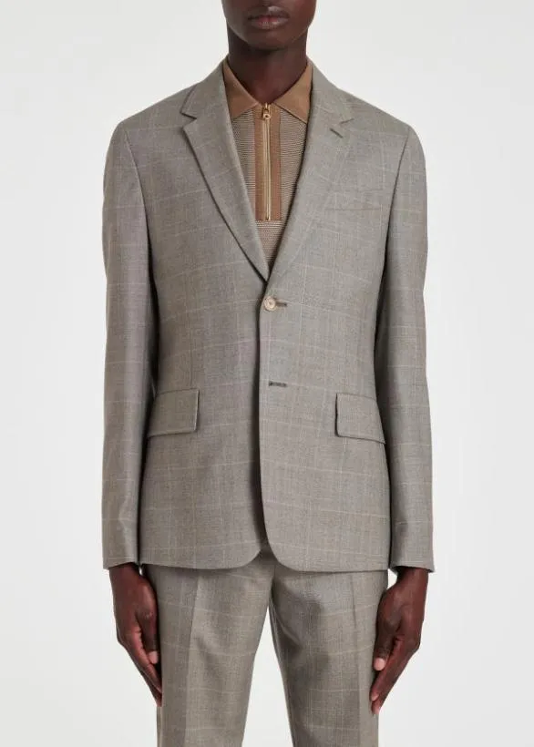 Paul Smith Blazers BuggyLined MultiCheck Wool Blazer Grey 8211 Mens