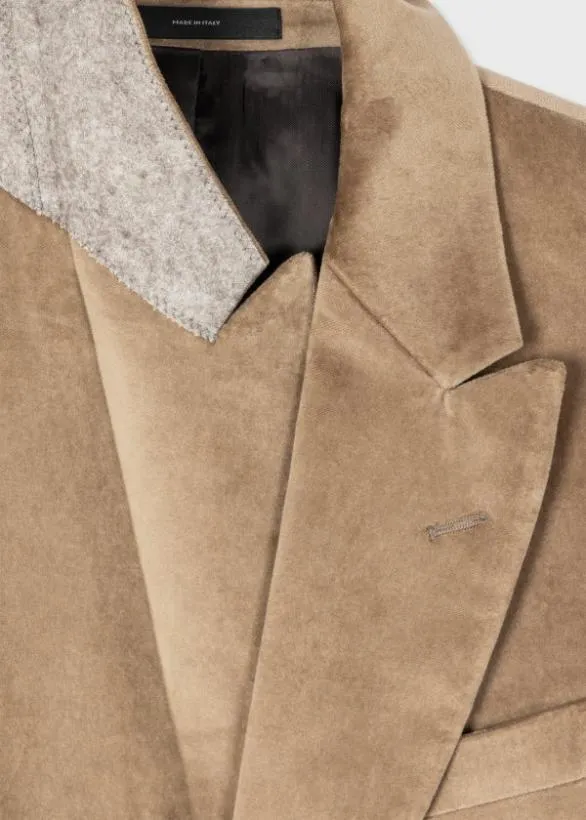 Paul Smith Blazers TailoredFit Velveteen Peak Lapel Blazer Brown 8211 Mens