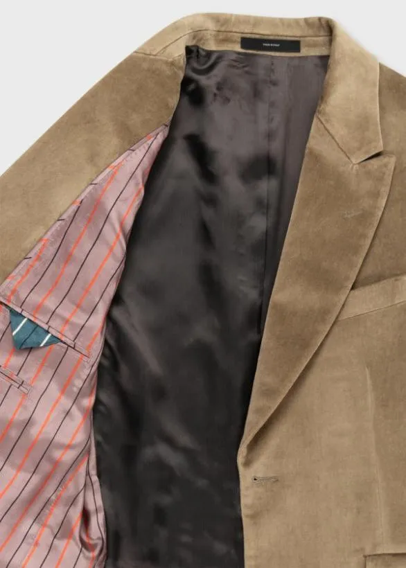 Paul Smith Blazers TailoredFit Velveteen Peak Lapel Blazer Brown 8211 Mens