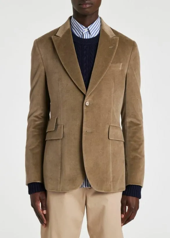 Paul Smith Blazers TailoredFit Velveteen Peak Lapel Blazer Brown 8211 Mens