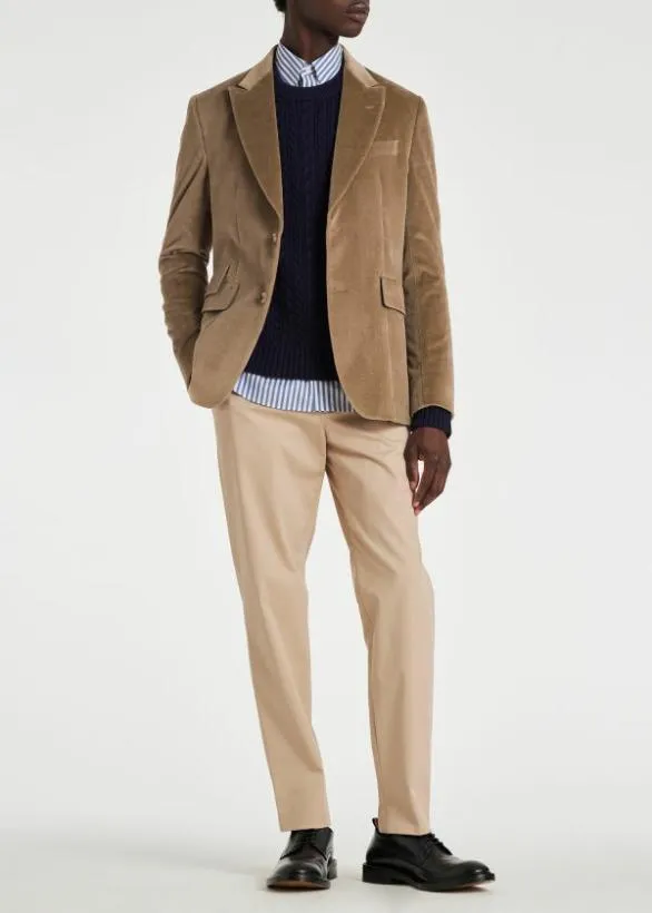 Paul Smith Blazers TailoredFit Velveteen Peak Lapel Blazer Brown 8211 Mens