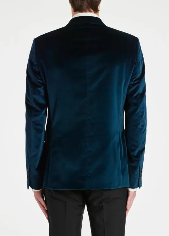 Paul Smith Blazers The Kensington 8211 SlimFit Velvet TwoButton Blazer Navy 8211 Mens