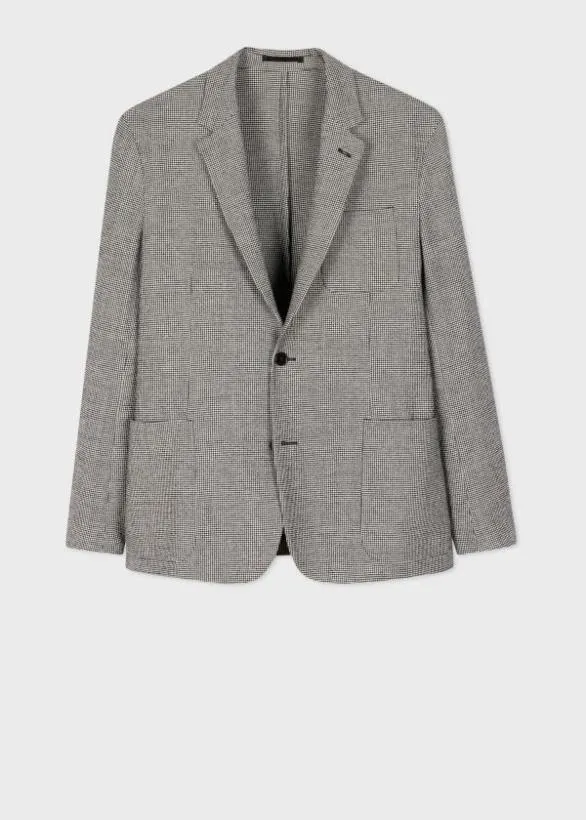 Paul Smith Blazers WoolBlend Houndstooth PatchPocket Blazer Black And White 8211 Mens Paul Smith Blazers WoolBlend Houndstooth PatchPocket Blazer Black And White 8211 Mens