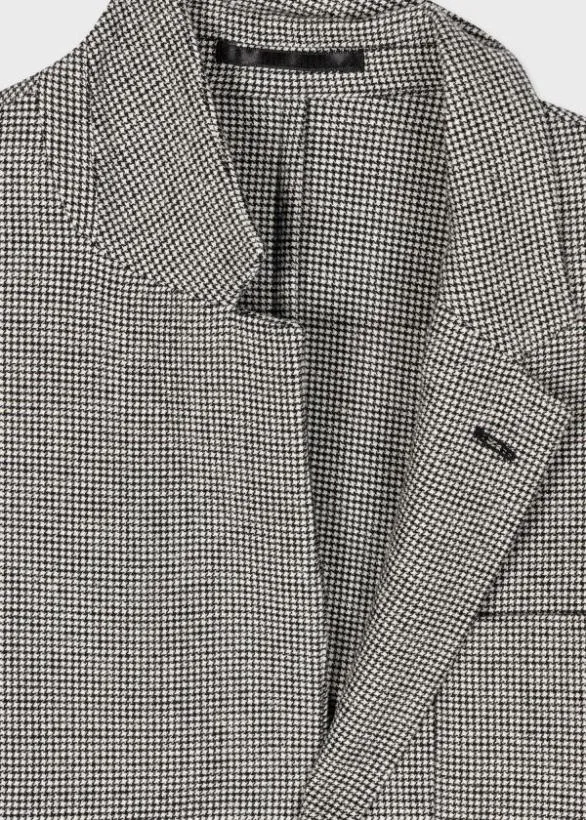 Paul Smith Blazers WoolBlend Houndstooth PatchPocket Blazer Black And White 8211 Mens