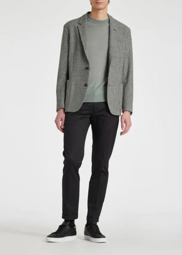 Paul Smith Blazers WoolBlend Houndstooth PatchPocket Blazer Black And White 8211 Mens