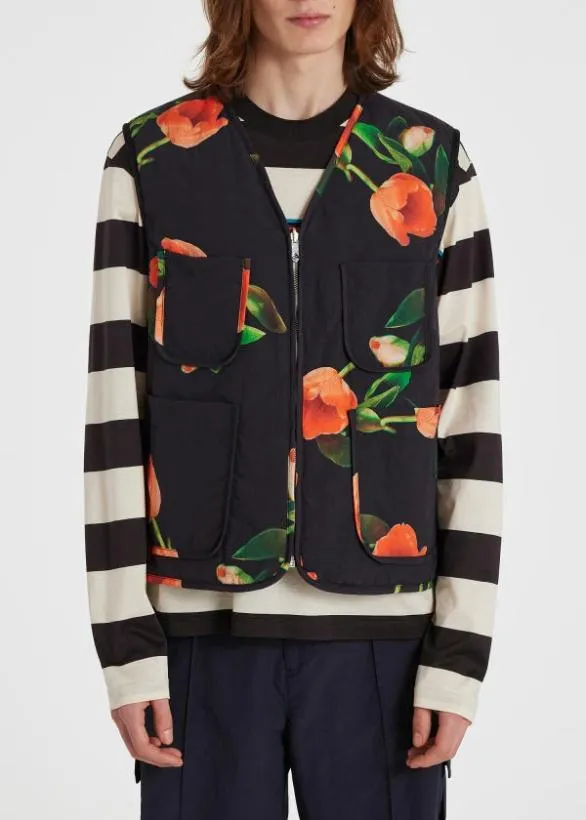 Paul Smith Coats and Jackets 039Tulip039 Reversible Gilet Black 8211 Mens