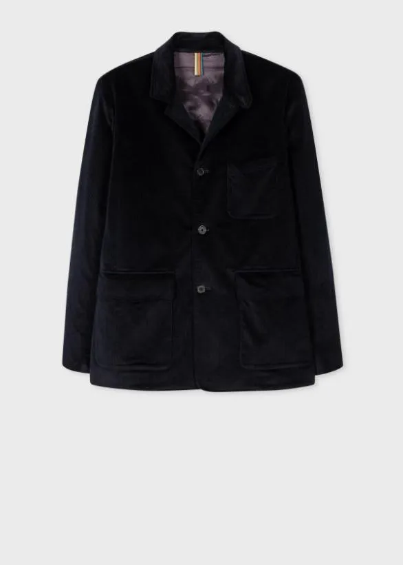 Paul Smith Coats and Jackets Corduroy Wadded Work Jacket Navy 8211 Mens