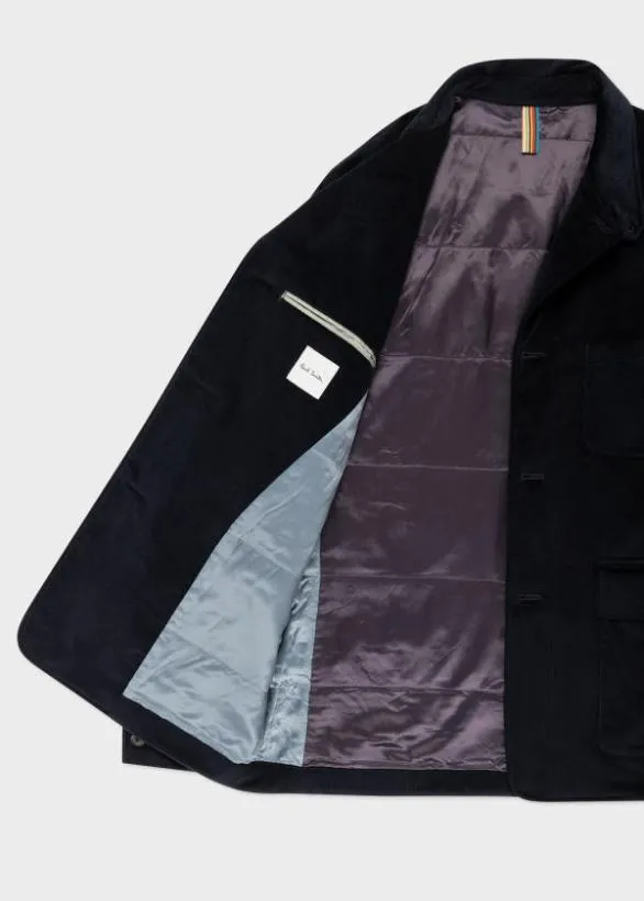 Paul Smith Coats and Jackets Corduroy Wadded Work Jacket Navy 8211 Mens