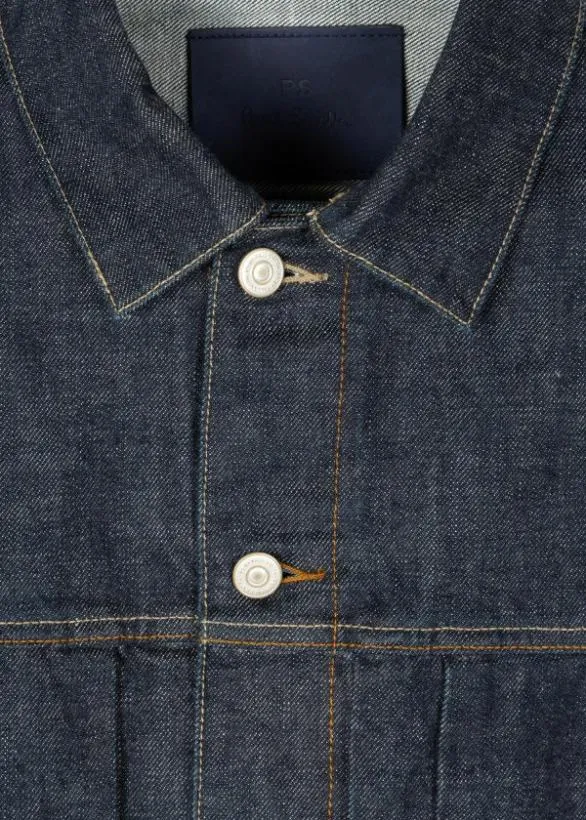Paul Smith Coats and Jackets Pleated Selvedge Denim Jacket Indigo 8211 Mens