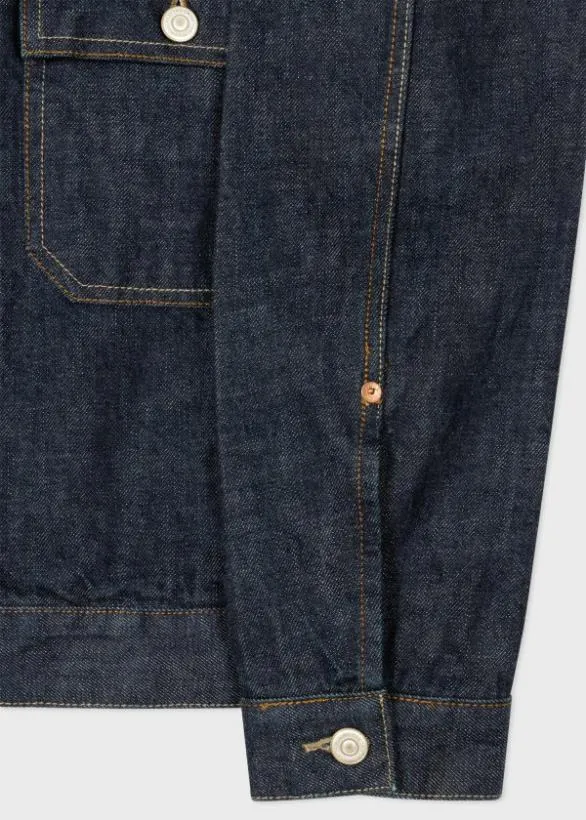 Paul Smith Coats and Jackets Pleated Selvedge Denim Jacket Indigo 8211 Mens