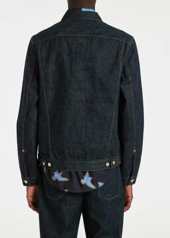 Paul Smith Coats and Jackets Pleated Selvedge Denim Jacket Indigo 8211 Mens