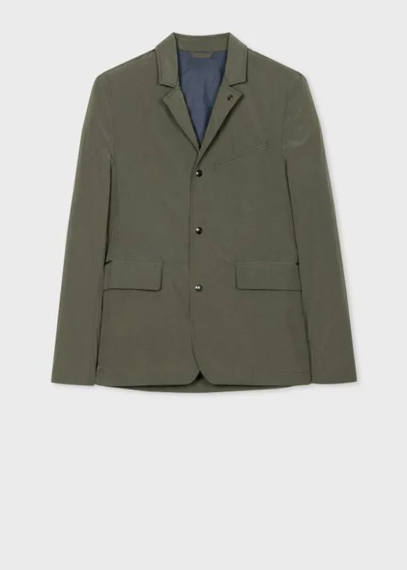 Paul Smith Coats and Jackets Recycled Nylon FourButton Jacket Khaki 8211 Mens